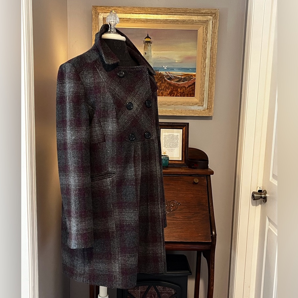 Loft Plaid Coat Size 12  vintage
